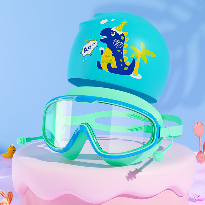 Kids Dinosaur-Themed Swim Mask and Cap Set Stornfield