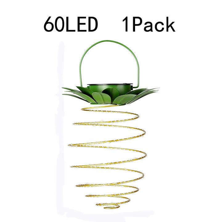 Spiral Hanging Solar LED Lantern With Lotus Canopy And Carrying Handle Stornfield