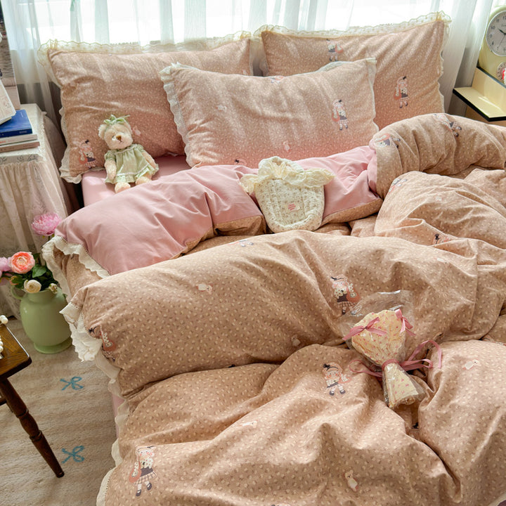 Cute Cartoon-Themed Duvet Cover Set