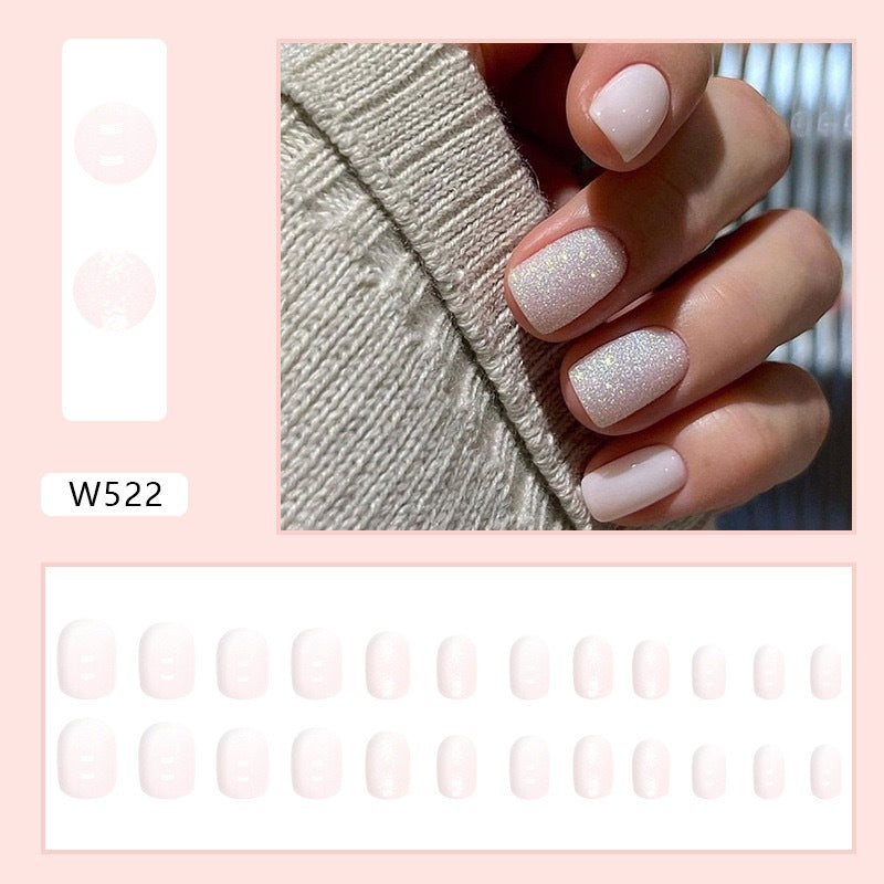 Permanent artificial nails with glitter finish Stornfield