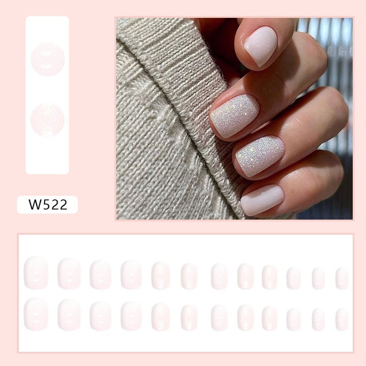 Permanent artificial nails with glitter finish Stornfield