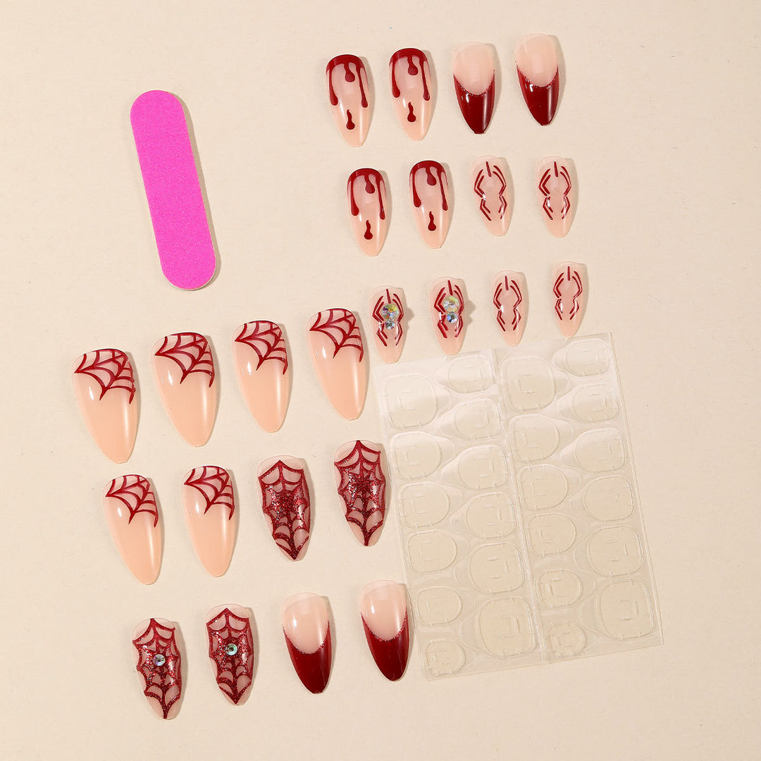 Gothic Horror-Themed Stiletto Nail Art Extensions Stornfield