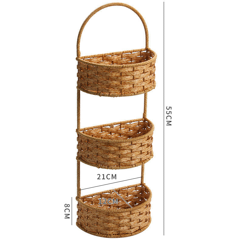 Double-Tiered Wicker Storage Basket Stornfield