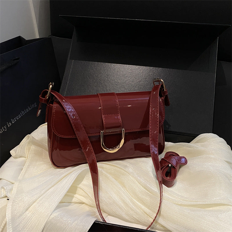 Elegant Patent Leather Shoulder Bag