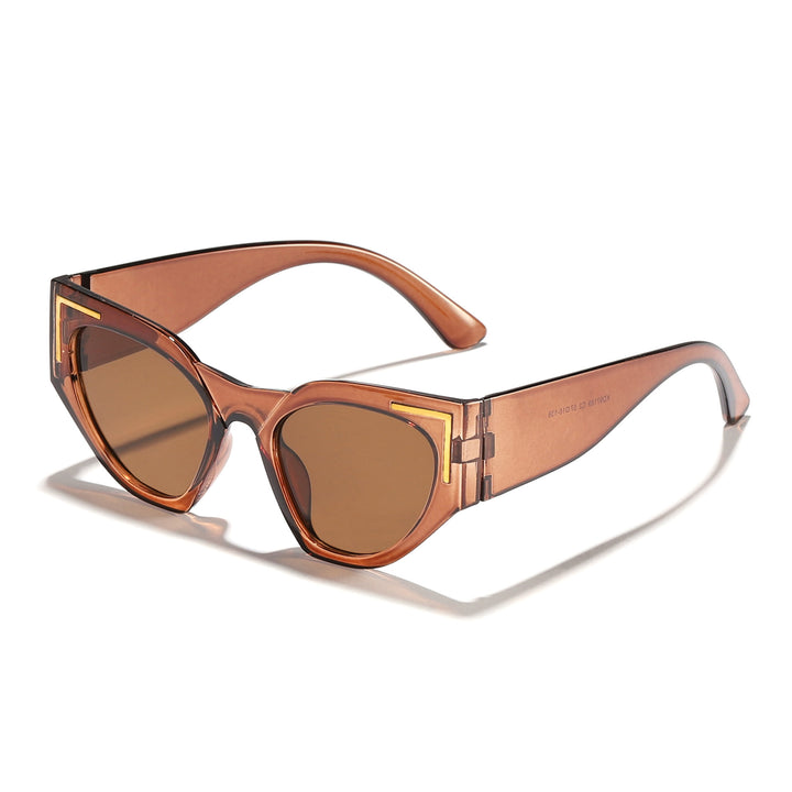 Women's Creative Cat-Eye Sunglasses with Transparent Frame and Brown Lenses Stornfield