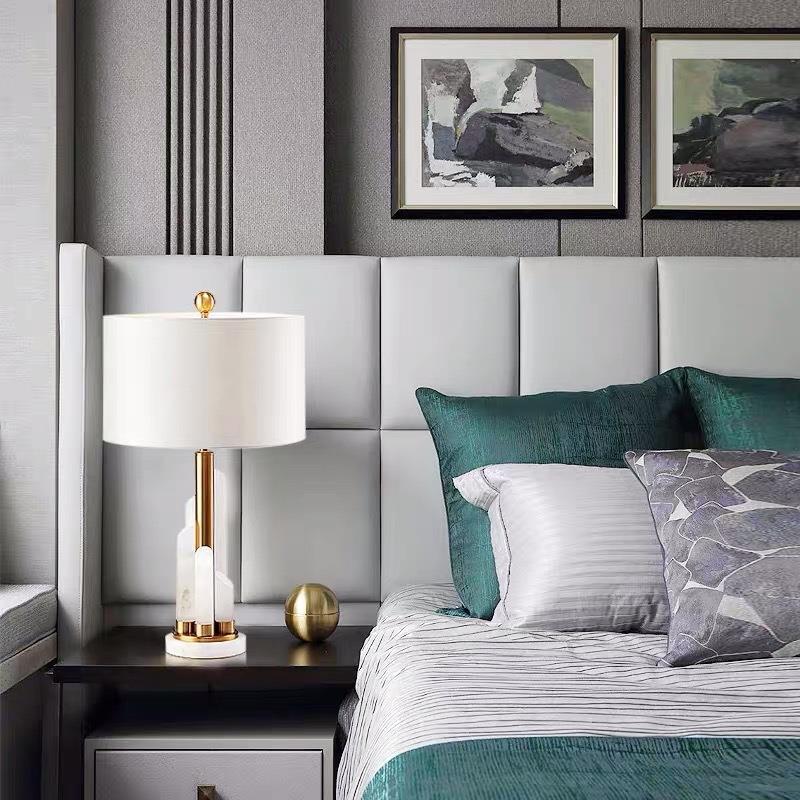 Modern Decorative Table Lamp with Elegant Stone Base