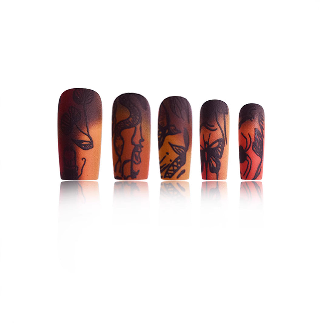 Artistic Abstract Press-On Nails Stornfield