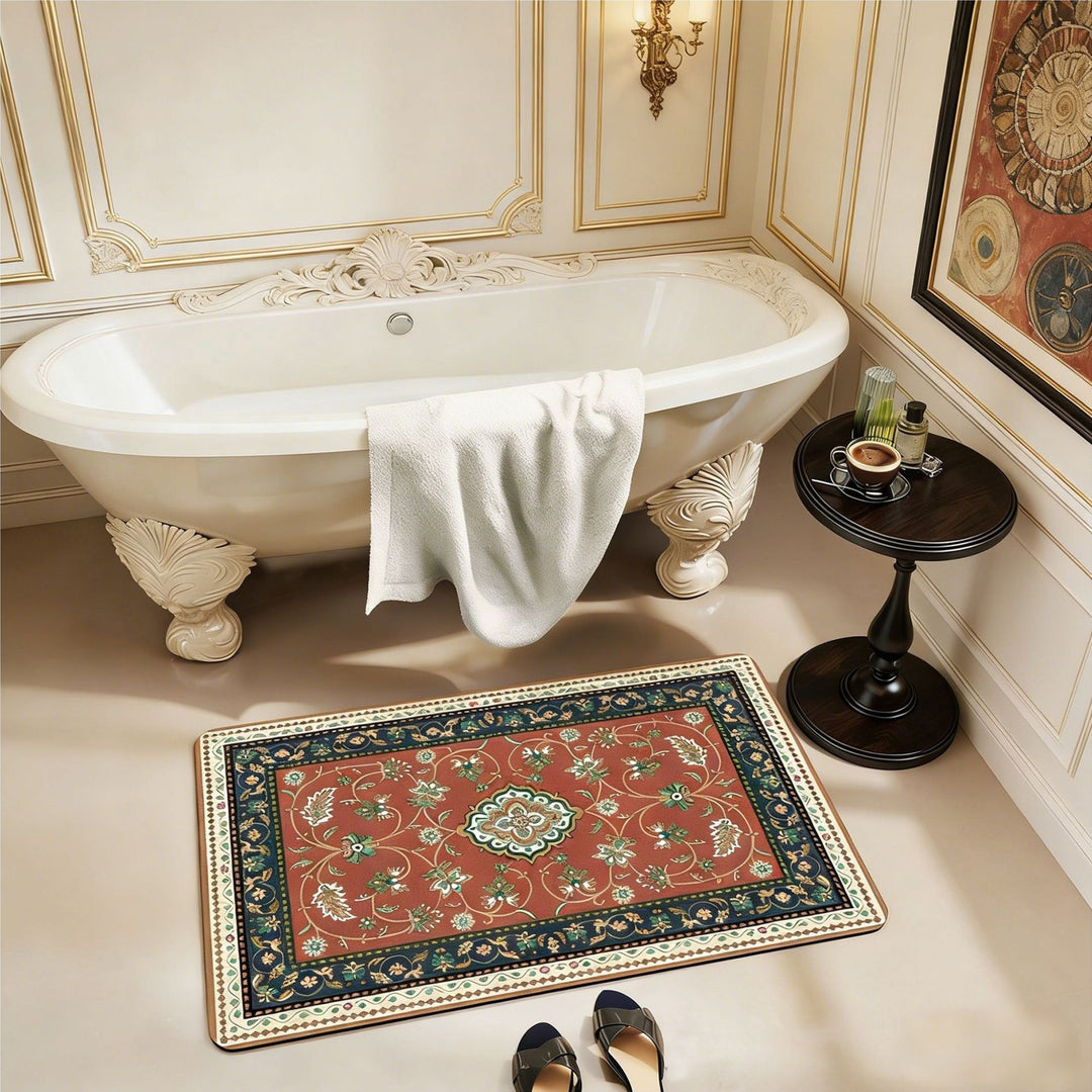 Floral-Patterned Luxury Bath Mat Stornfield