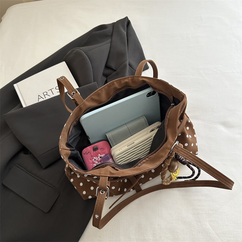 Polka Dot Decorative Shoulder Tote Bag