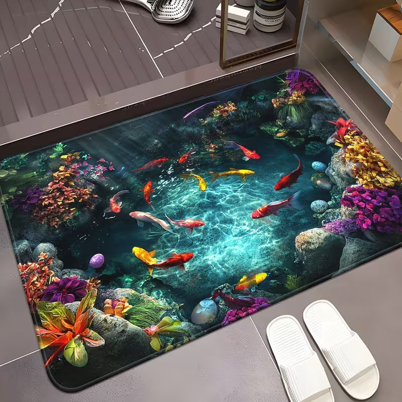 Cartoon Alligator-Themed Area Rug