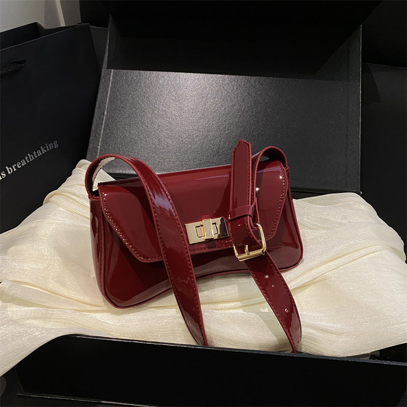 Elegant Patent Leather Mini Shoulder Bag