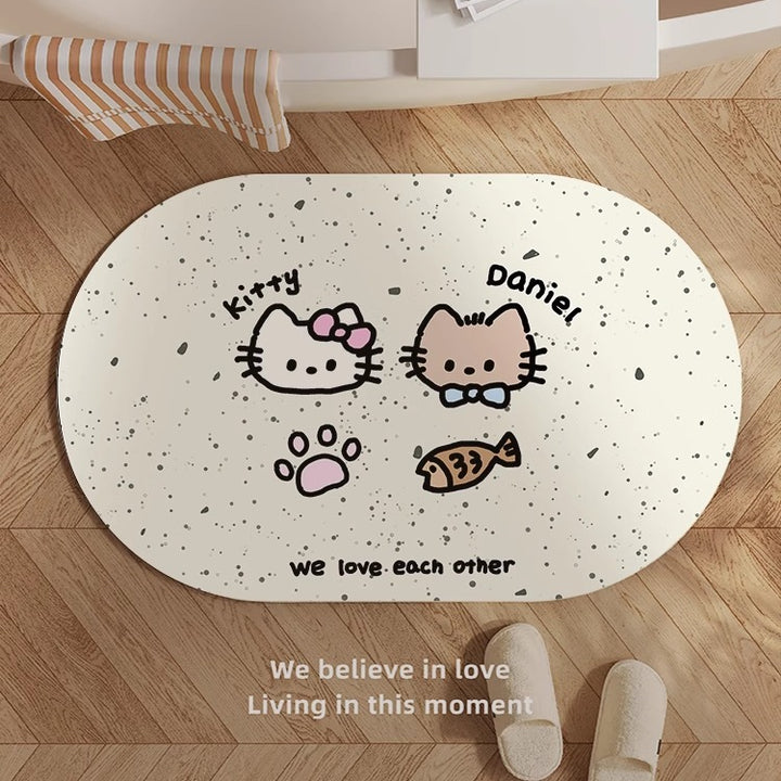 Cute Kitty-Themed Memory Foam Bath Mat Stornfield