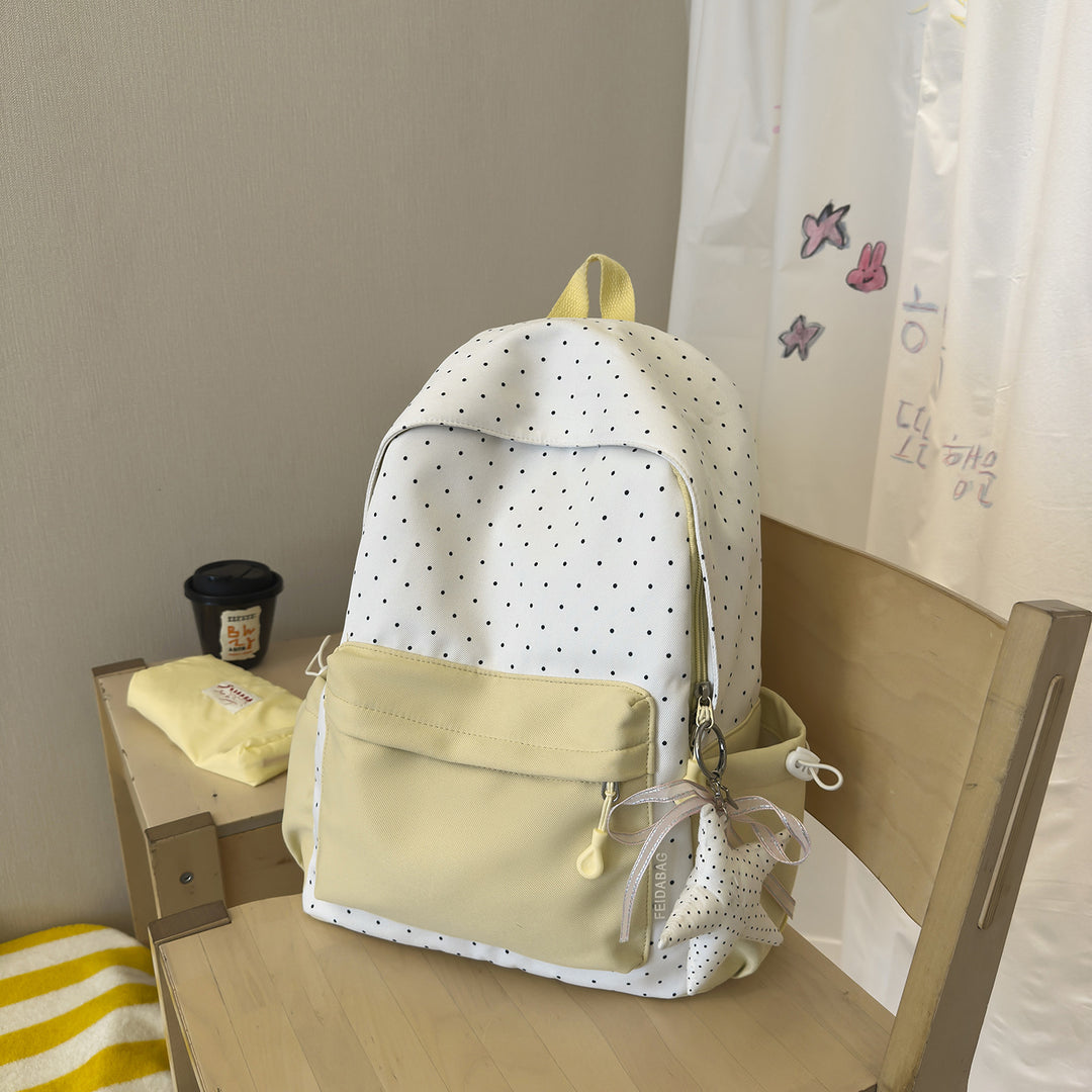 Polka Dot and Solid Color Backpack Stornfield