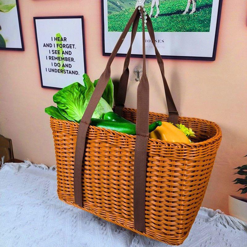 Handcrafted Woven Shopper Basket Stornfield