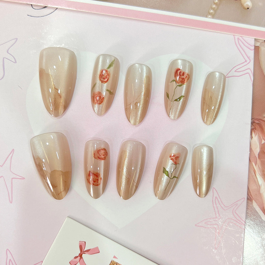 Artful acrylic nails in floral design Stornfield
