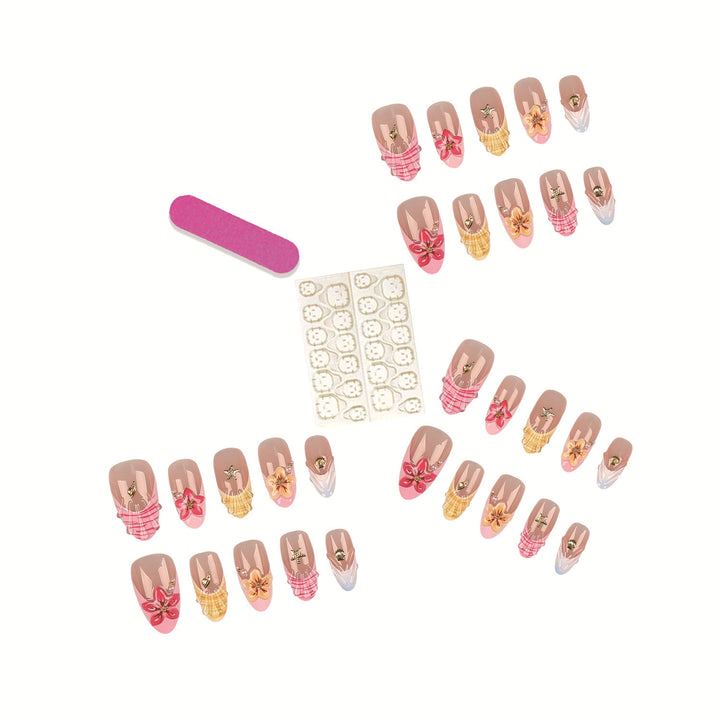 Artistic Floral Press-On Nail Art Set