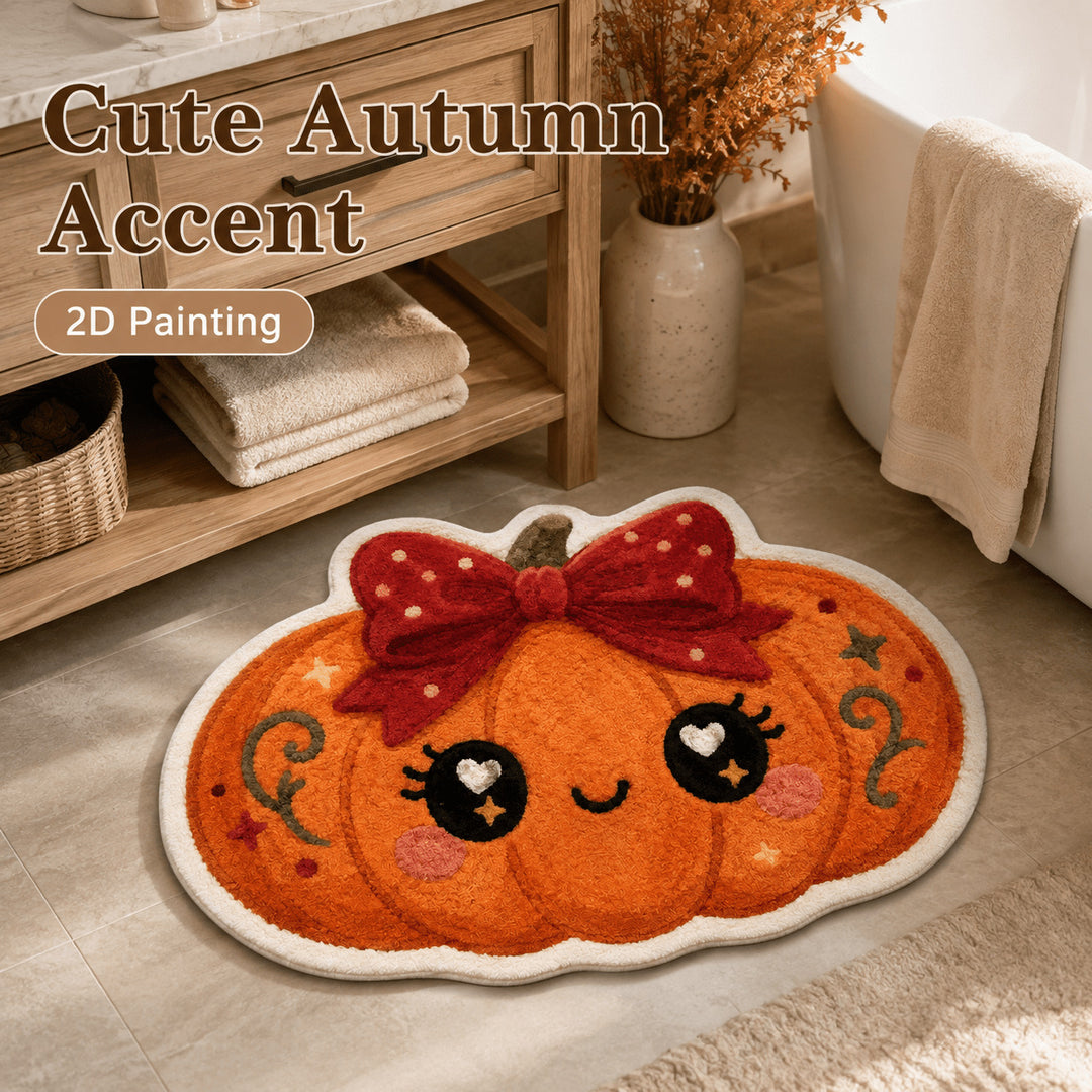 Pumpkin-Shaped Bath Mat