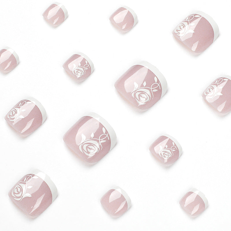 Artful toenail art in elegant French style Stornfield