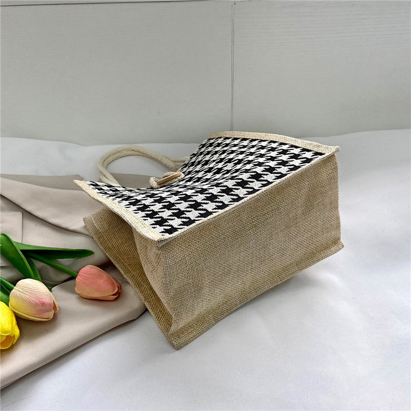 Stylish Houndstooth Pattern Tote Bag