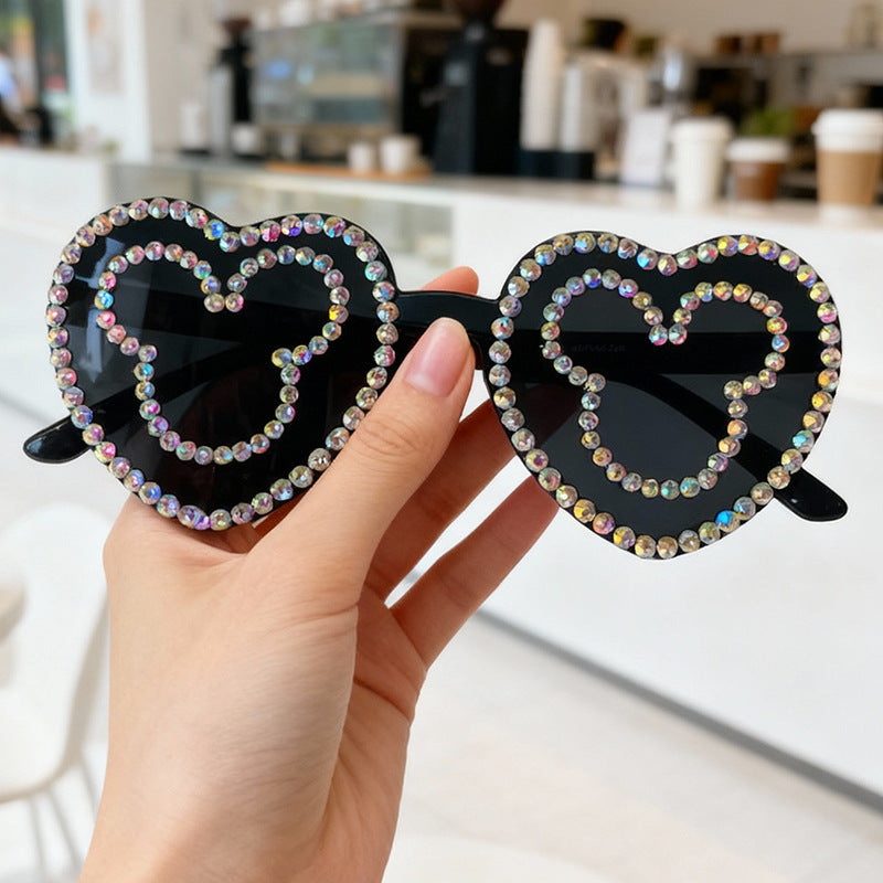 Rhinestone-Accented Heart-Shaped Sunglasses Stornfield 1787141236