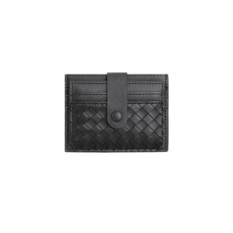 Woven Leather Credit Card Holder