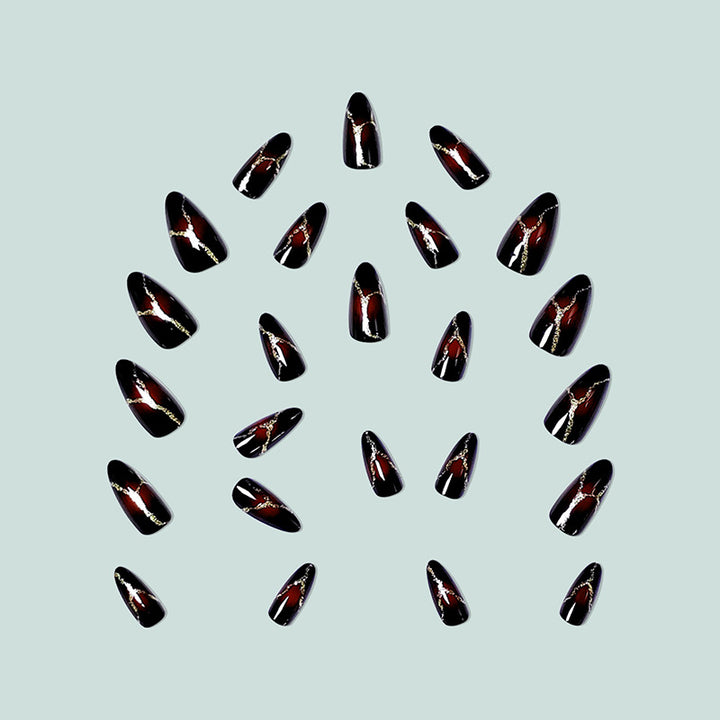 Elegant artificial nails with golden accents Stornfield