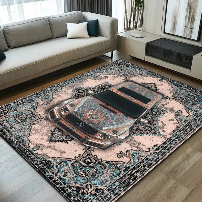 Decorative Auto-Themed Area Rug