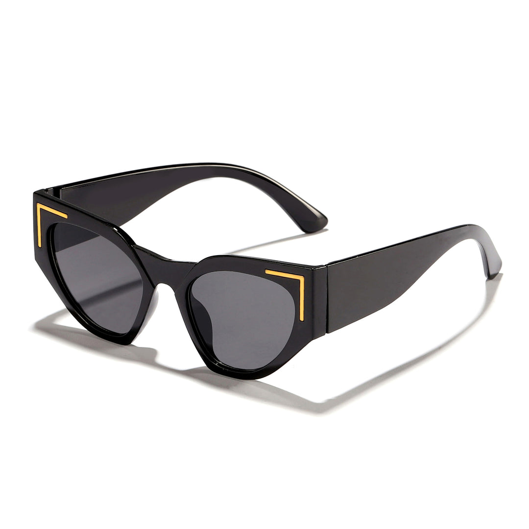 Women's Creative Cat-Eye Sunglasses with Transparent Frame and Brown Lenses Stornfield