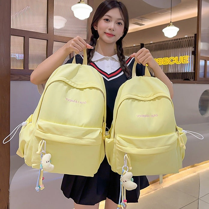 Lightweight Casual Backpack with Decorative Keychain Stornfield