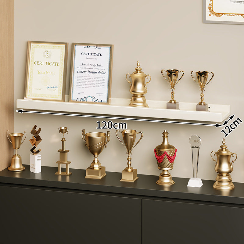 Wall-Mounted Floating Display Shelf Lacquered High-Gloss MDF