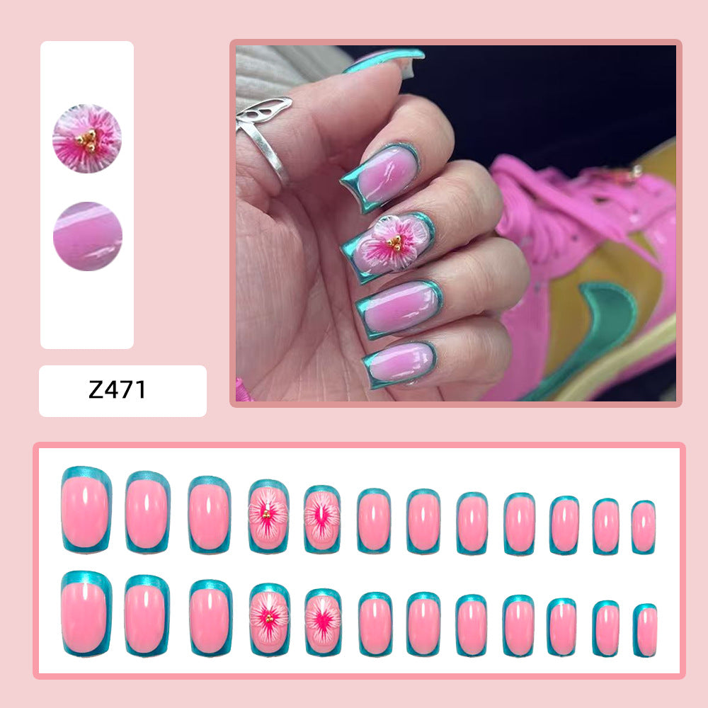 Artificial nails with floral 3D design Stornfield
