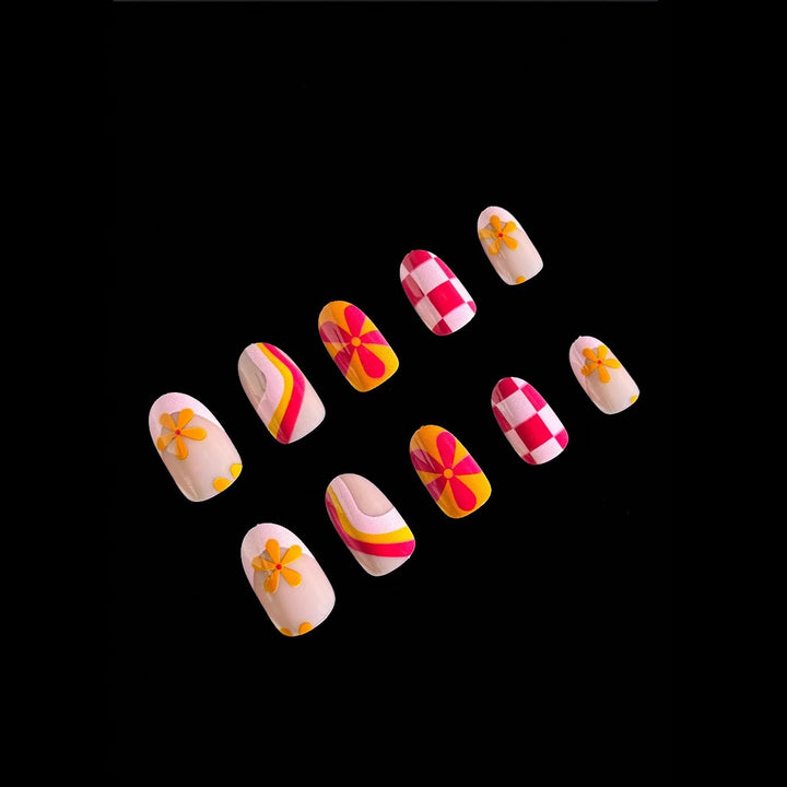 Creative Art Nail Set with Vibrant Patterns Stornfield