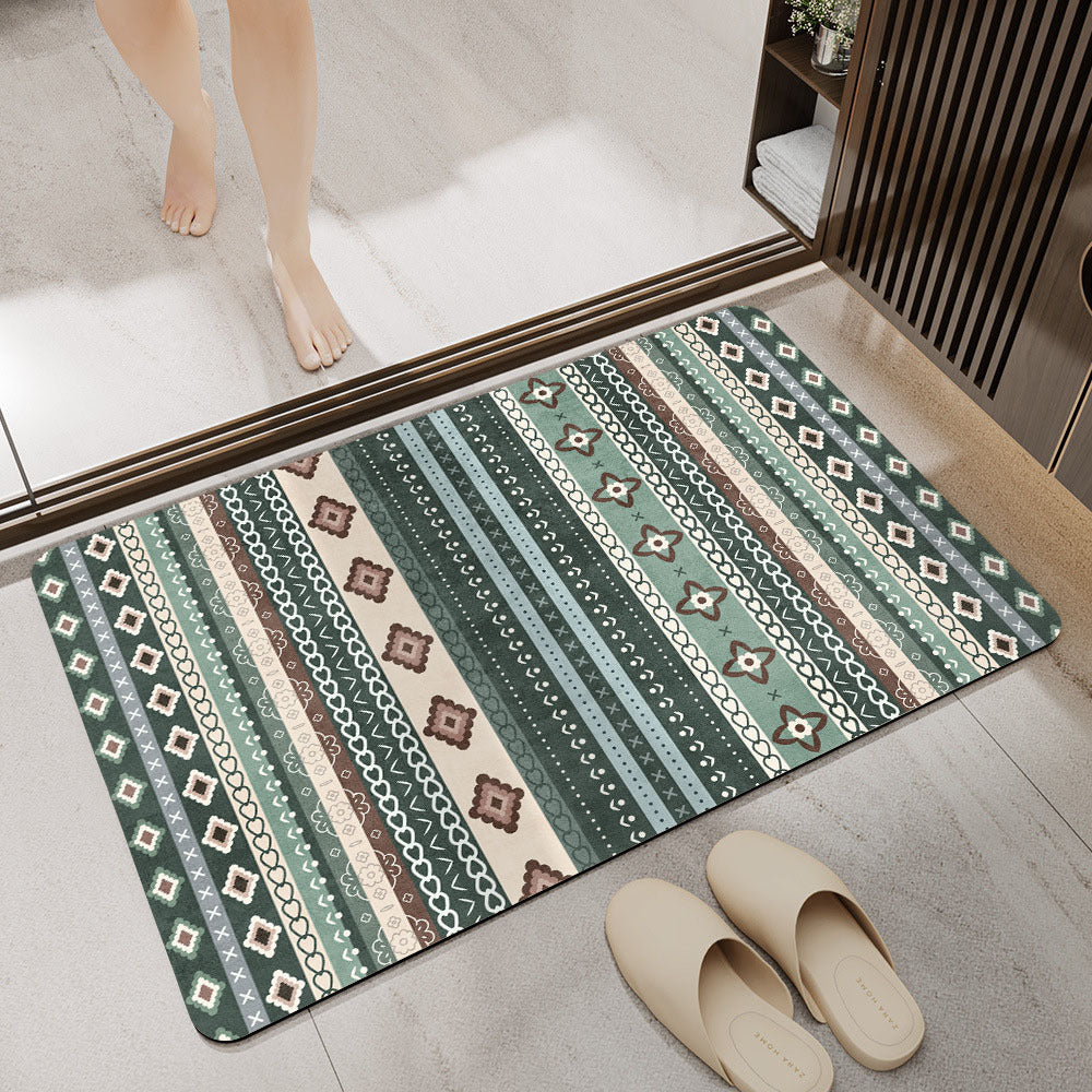 Stylish Geometric Pattern Bathroom Mat Stornfield