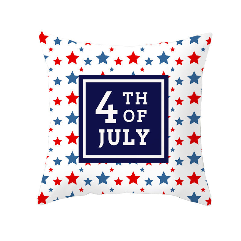 Patriotic Independence Day Cotton Canvas Throw Pillow Cover