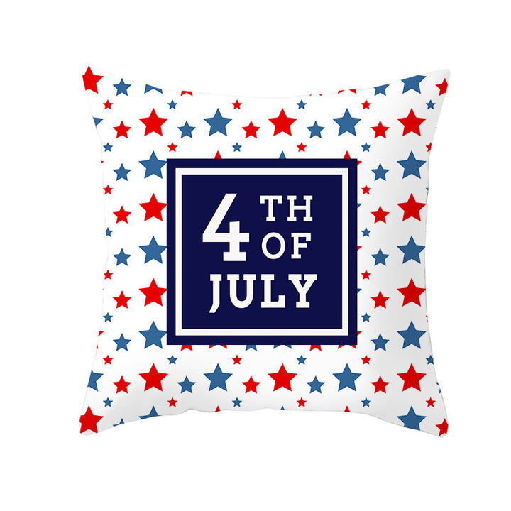 Patriotic Independence Day Cotton Canvas Throw Pillow Cover