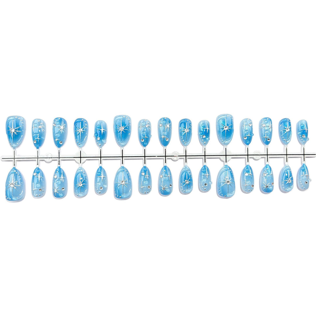 Decorative Press-On Nail Art Set with Star Accents