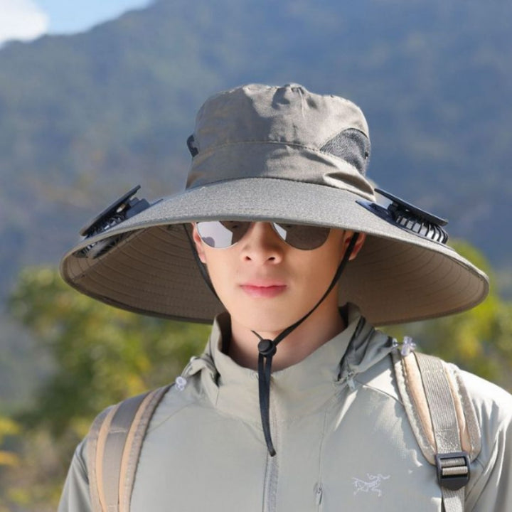 tactical fishing hat with wide brim, mesh ventilation and adjustable chin strap Stornfield
