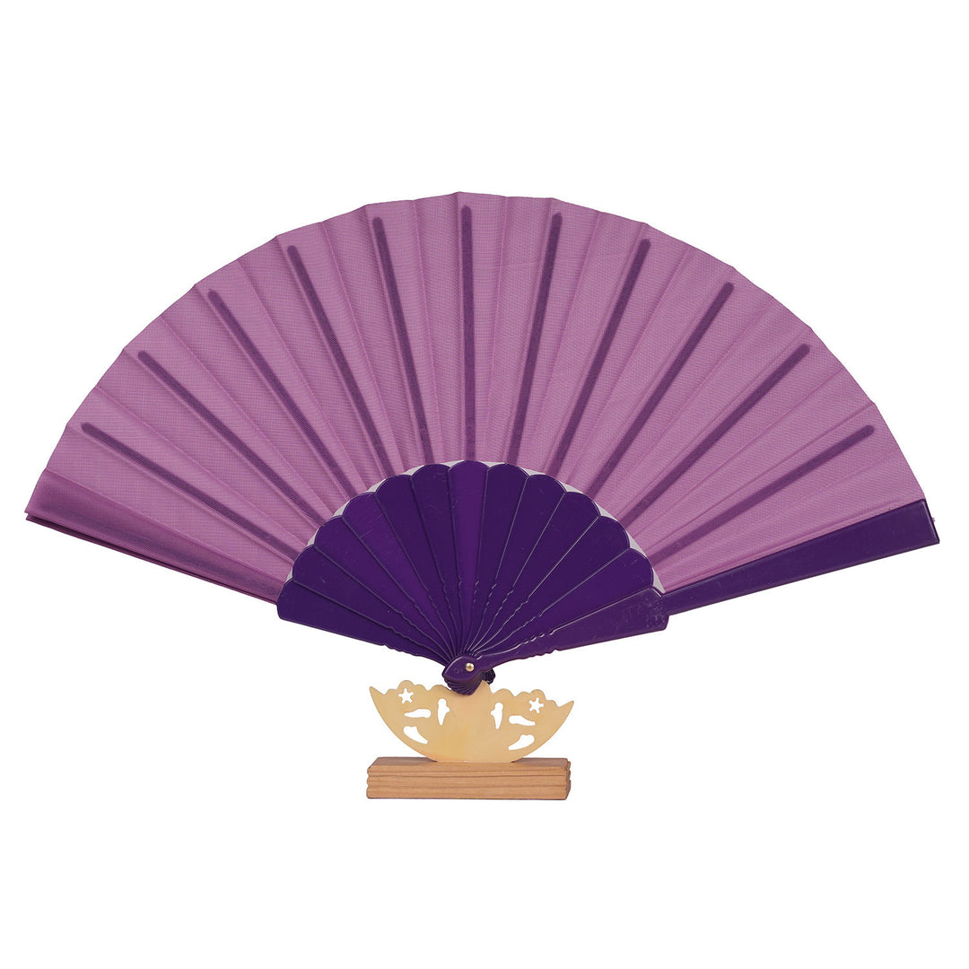 Women's artistic hand fan with filigree wooden handle Stornfield