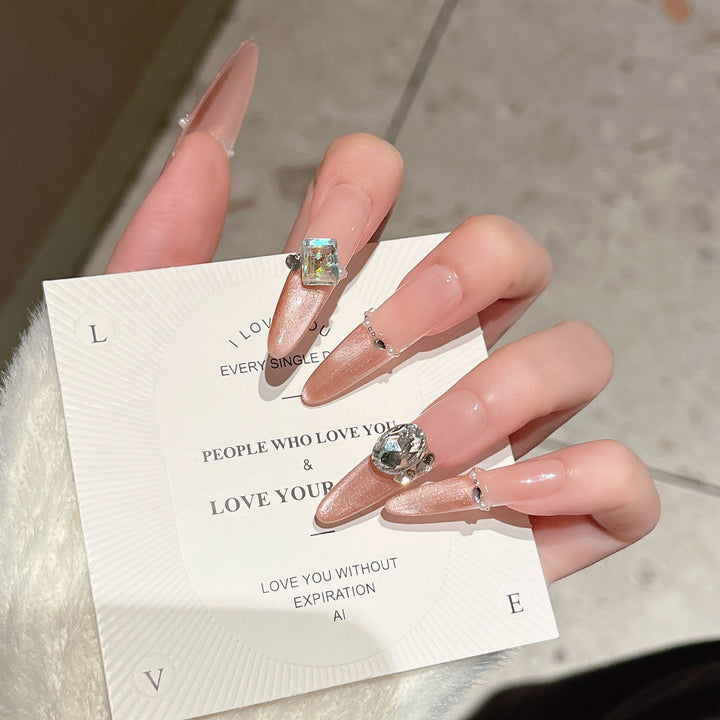 Glamorous Crystal-Studded Stiletto Press-On Nails Stornfield