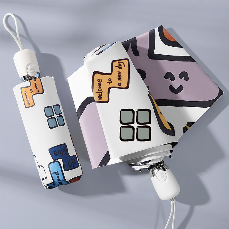 Women's Foldable Umbrella with Unique Graphic Design Stornfield