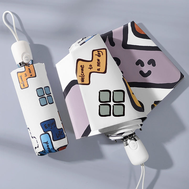 Women's Foldable Umbrella with Unique Graphic Design Stornfield