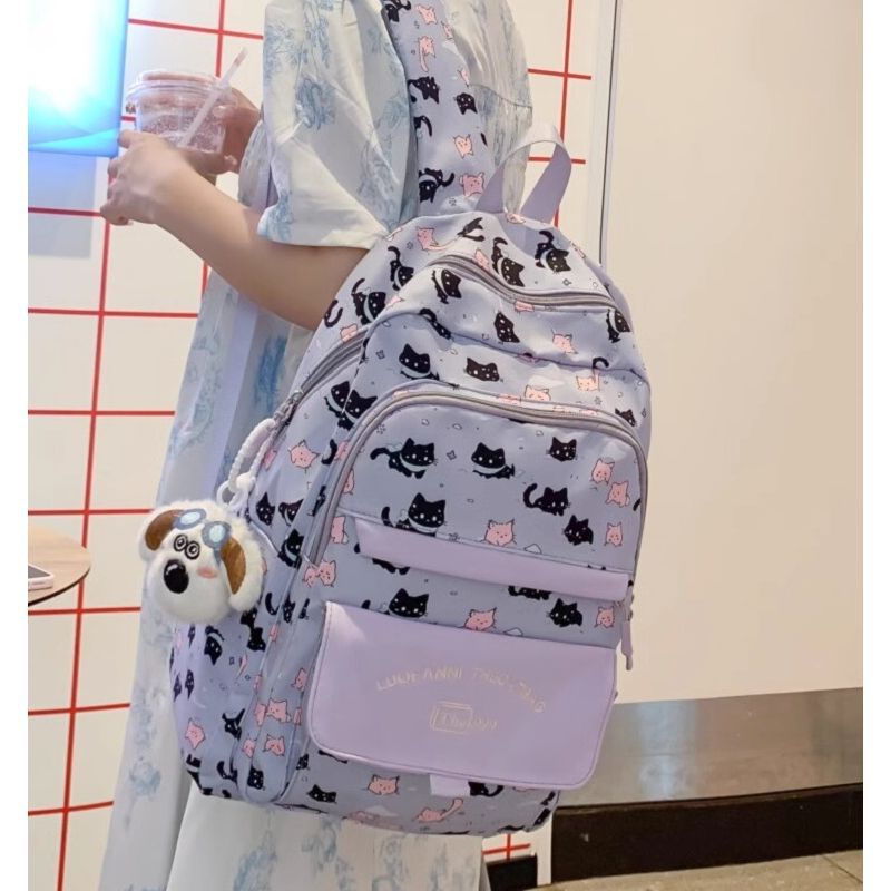 Playful Cat-Themed Backpack Stornfield