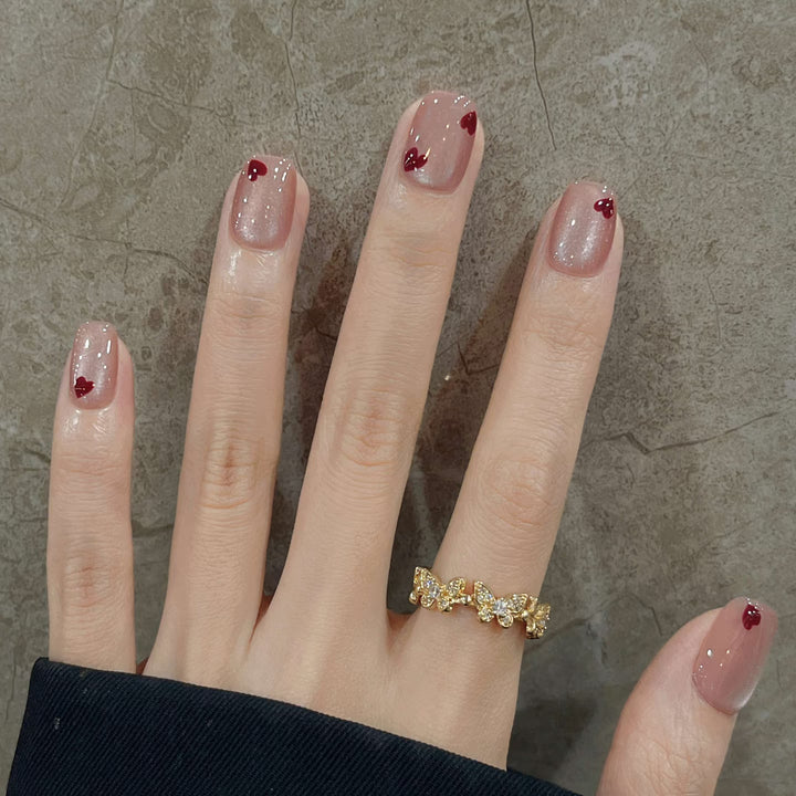 Nail Art With Heart Design