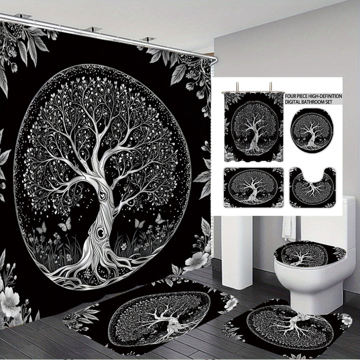 Artistic Tree Design Bathroom Set Stornfield