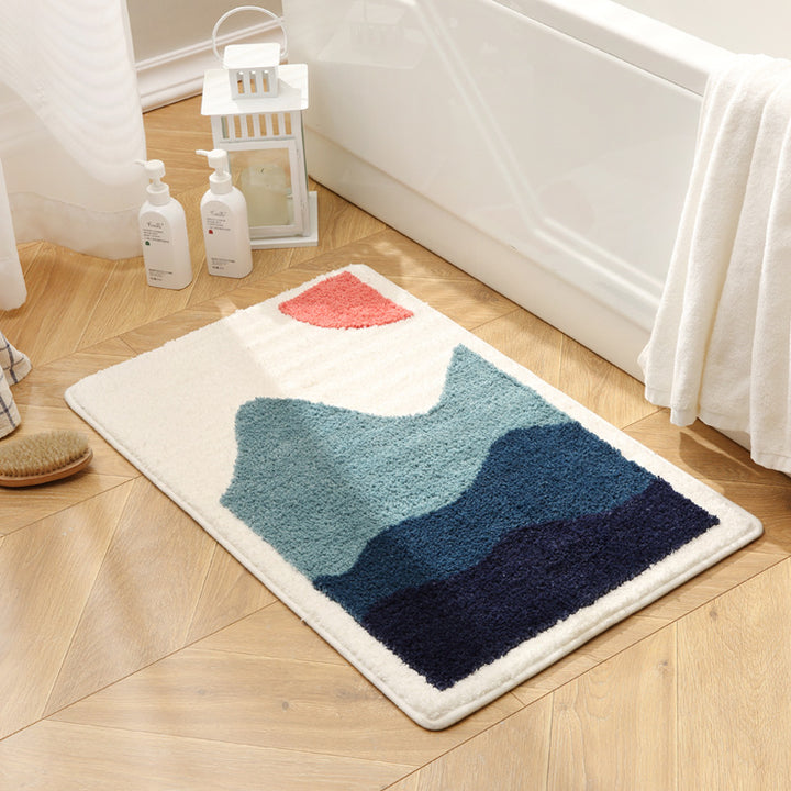 Artistic Sunset Pattern Bath Mat