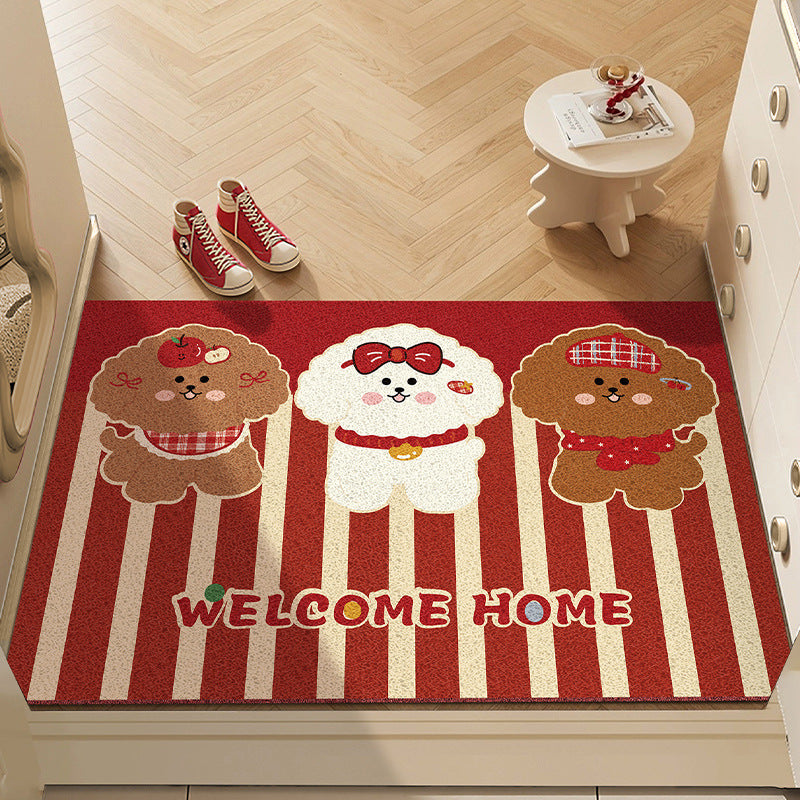 Playful Dog-Themed Decorative Entrance Rug
