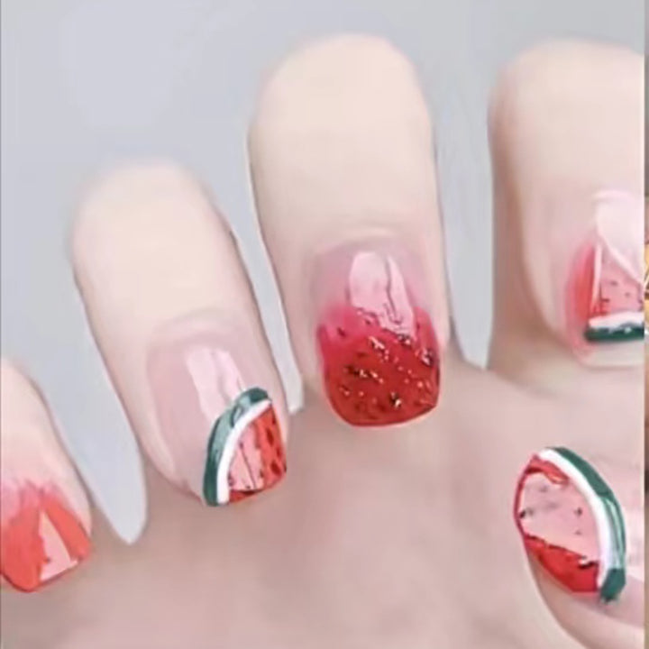 Creative Watermelon-Themed Press-On Nails Stornfield