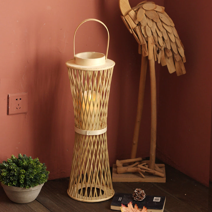 Elegant lamp stand made of woven material Stornfield