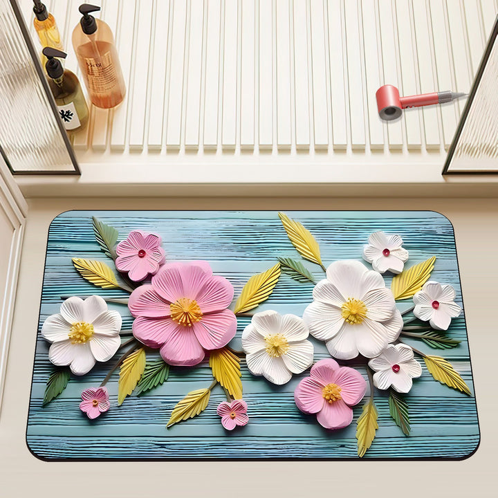 Artistic Floral Bath Mat