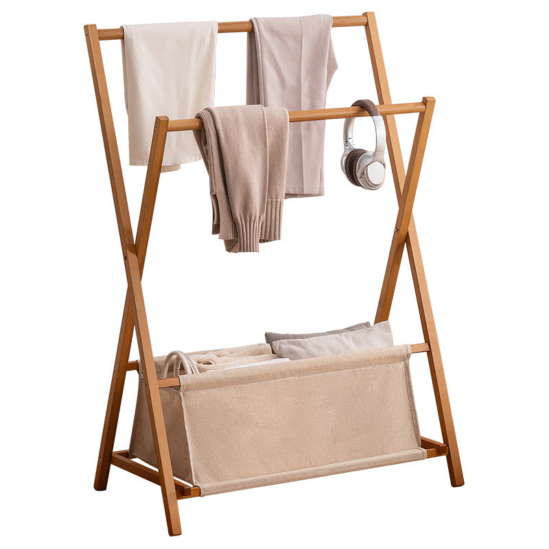 Designer laundry rack with foldable frame and practical shelf Stornfield